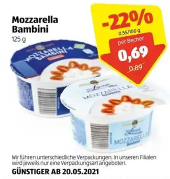 Hofer Mozzarella Bambini Angebot