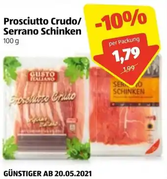 Hofer Prosciutto Crudo/Serrano Schinken 100g Angebot