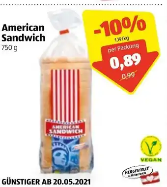 Hofer American Sandwich 750g Angebot