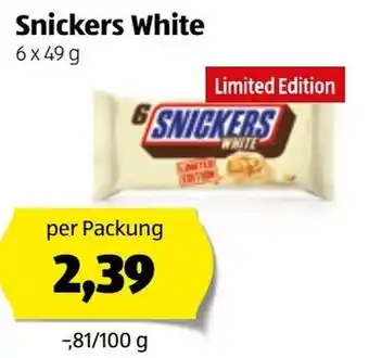 Hofer Snickers White 6x49g Angebot