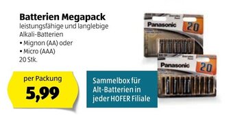 Hofer Batterien Megapack Angebot