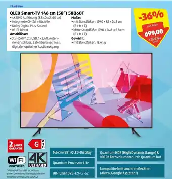 Hofer QLED Smart TV 146cm 58Q60T Angebot
