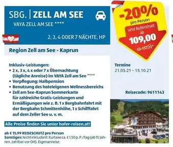 Hofer SBG Zell Am See Angebot
