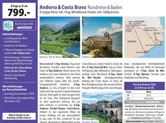 Lidl Andorra & Costa Brava Rundreise & Baden Angebot