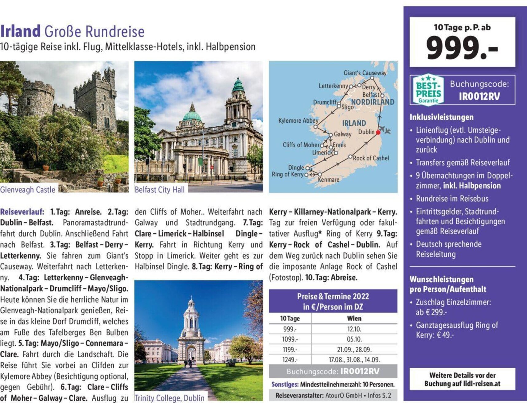 Irland Große Rundreise Angebot bei Lidl