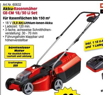 Zgonc Akku-Rasenmäher GE-CM 18/30 Li Set Angebot