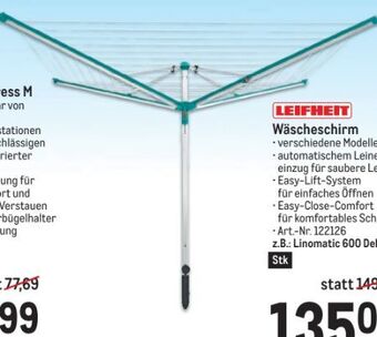 Metro Wäscheschirm Linomatic 600 Deluxe Angebot