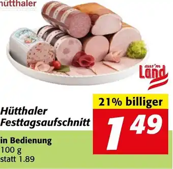 Strasser Markt Hütthaler Festtagsaufschnitt 100g Angebot