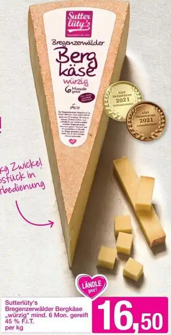 Sutterlüty Sutterlüty's Bregenzerwälder Bergkäse Angebot