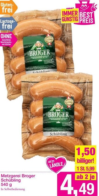 Sutterlüty Metzgerei Broger Schübling 540g Angebot