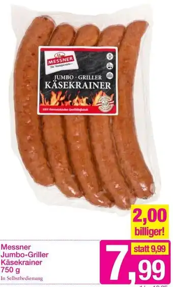 Sutterlüty Messner Jumbo-Griller Käsekrainer 750g Angebot
