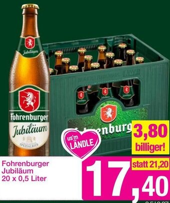 Sutterlüty Fohrenburger Jubiläum 20x0,5 Liter Angebot