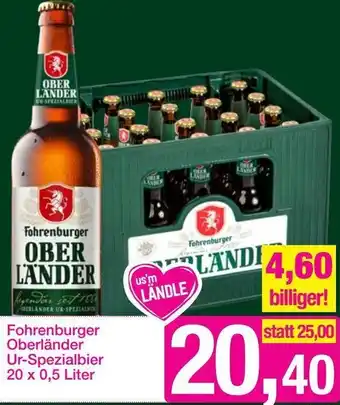 Sutterlüty Fohrenburger Oberländer Ur- Spezialbier 20x0,5 liter Angebot