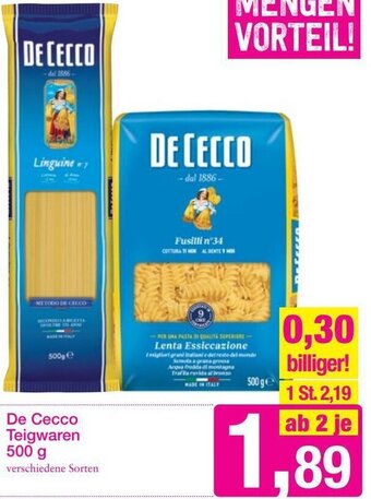 Sutterlüty De Cecco Teigwaren 500 g Angebot