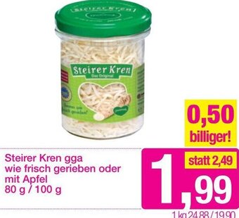 Sutterlüty Steirer Kren Gga Wie Frisch Gerieben oder Mit Apfel 80 g/ 100 g Angebot