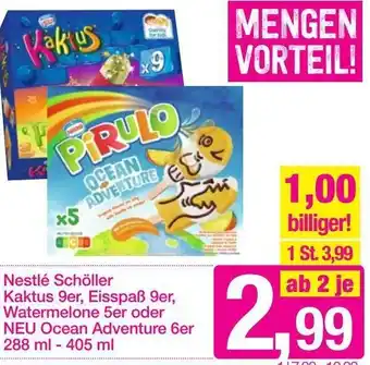 Sutterlüty Nestlé Schöller Kaktus 9er, Eisspaß 9er, Watermelone 5er oder NEU Ocean Adventure 6 er 255 ml-405 ml Angebot