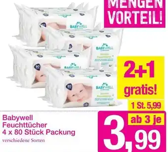 Sutterlüty Babywell Feuchttücher 4x80 Stück Packung Angebot