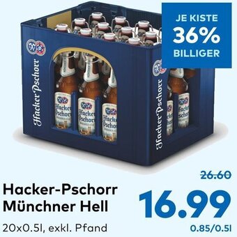 T&G Hacker-Pschorr Münchner Hell 20x0.5L Angebot