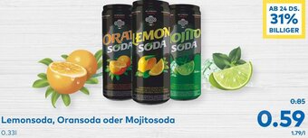 T&G Lemonsoda, Oransoda oder Mojitosoda 0.33l Angebot