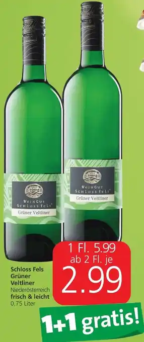 Spar Schloss Fels Grüner Veltliner 0,75 Liter Angebot