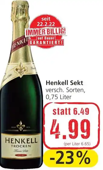Spar Henkell Sekt 0,75 Liter Angebot