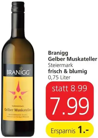 Spar Branigg Gelber Muskateller Frisch & Blumig 0,75 Liter Angebot