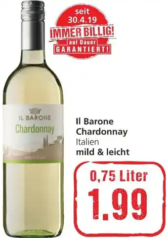 Spar Il Barone Chardonnay Mild & Leicht 0,75 Liter Angebot