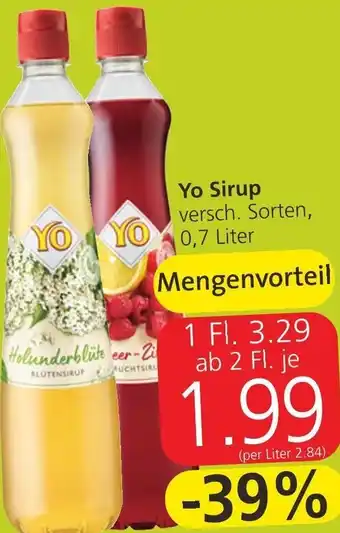 Spar Yo Sirup 0,7 Liter Angebot