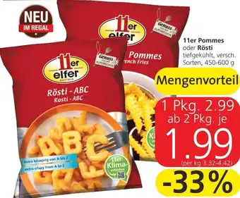 Spar 11er Pommes oder Rösti 450-600 g Angebot