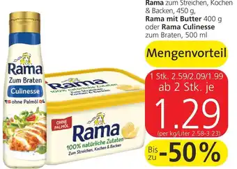 Spar Rama 450g, Rama mit Butter 400 g oder Rama Culinesse 500 ml Angebot