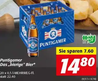 Nah&Frisch Puntigamer Das,,Bierige" Bier 20x0,5-l Angebot