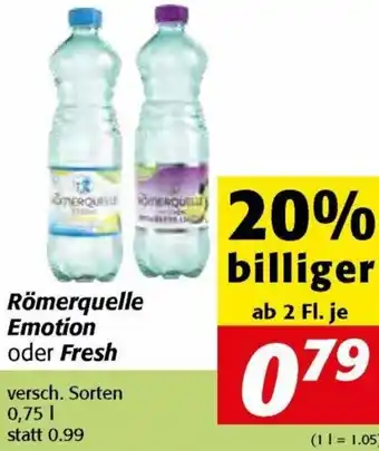 Nah&Frisch Römerquelle Emotion oder Fresh 0,75 l Angebot