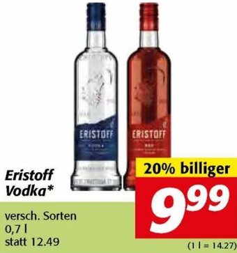 Nah&Frisch Eristoff Vodka 0,7 l Angebot