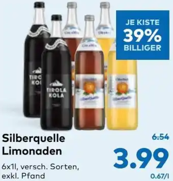 T&G Silberquelle Limonaden 6x1l Angebot