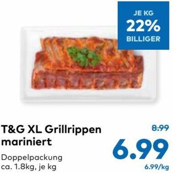 T&G T&G XL Grillrippen Mariniert 1.8kg Angebot