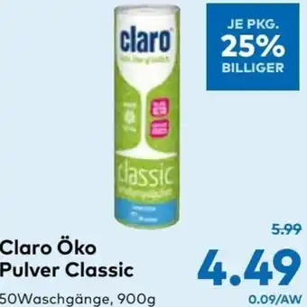 T&G Claro Öko Pulver Classic 900g Angebot