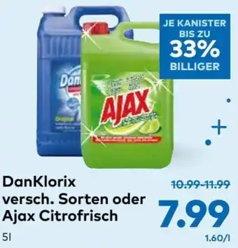 T&G DanKlorix Versch. Sorten oder Ajax Citrofrisch 5l Angebot