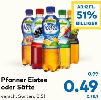 T&G Pfanner Eistee oder Säfte 0.5l Angebot