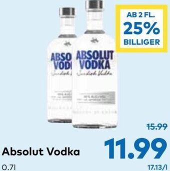 T&G Absolut Vodka 0.7l Angebot