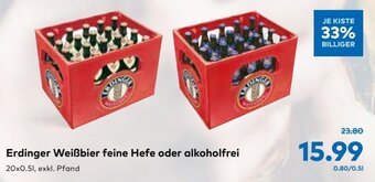 T&G Erdinger Weißbier Feine Hefe oder Alkoholfrei 20x0.5l Angebot