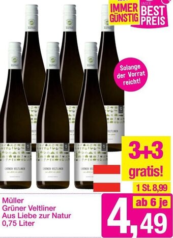 Sutterlüty Müller Grüner Veltliner Aus Liebe zur Natur 0,75 Liter Angebot