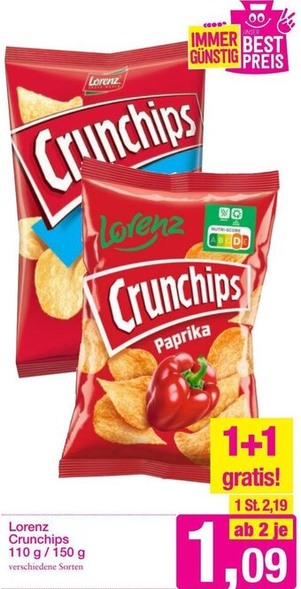 Sutterlüty Lorenz Crunchips 110 g/ 150 g Angebot