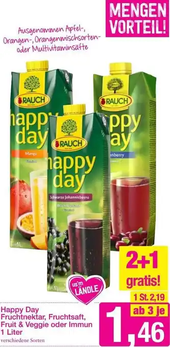 Sutterlüty Happy Day Fruchnektar, Fruchtsaft, Fruit & Veggie Oder Immun 1 Liter Angebot