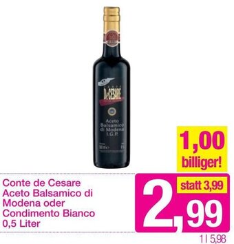 Sutterlüty Conte De Cesare Aceto Balsamico Di Modena Oder Condimento Bianco 0,5 Liter Angebot