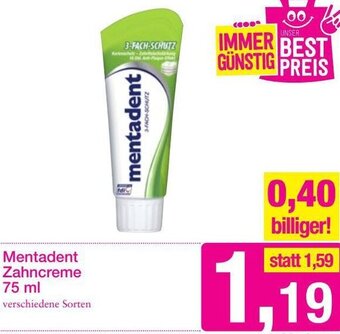 Sutterlüty Mentadent Zahncreme 75 ml Angebot