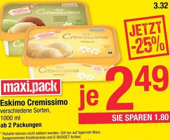 Maximarkt Eskimo Cremissimo 1000 ml Angebot