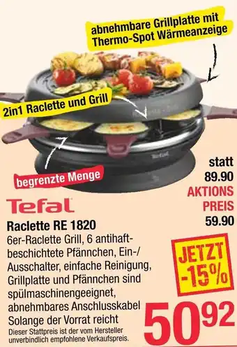 Maximarkt Raclette RE 1820 6er Angebot