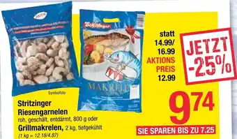 Maximarkt Stritzinger Riesengarnelen 800 g oder Grillmakrelen 2 kg Angebot
