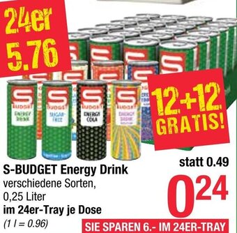 Maximarkt S-Budget Energy Drink 0,25 liter Angebot