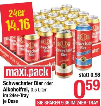 Maximarkt Schwechater Bier oder Alkoholfrei, 0,5 Liter Angebot